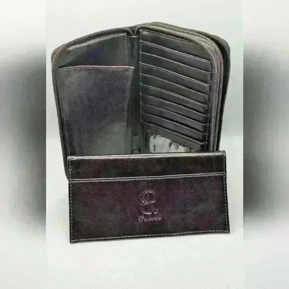 Dark Brown Leather Wallet Multiple Compartments Bellerose - Picture 4 of 6